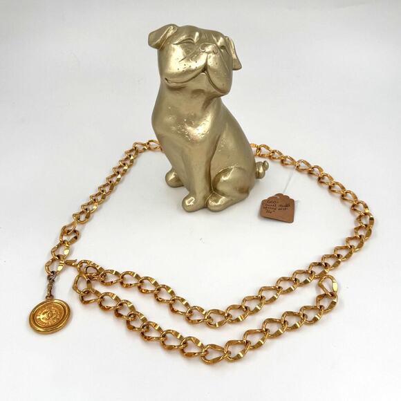 Chanel Vintage Double Strand Belt 36" with CC Medallion CoA Authentic - Picture 1 of 5